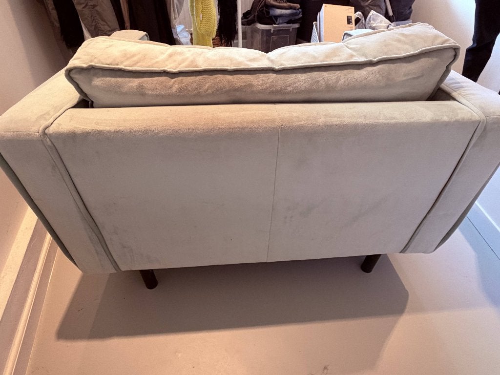 Loveseat / fauteuil in mintgroen fluweel/velours (Zitmax), Ophalen, 75 tot 100 cm, Zo goed als nieuw, 100 tot 125 cm