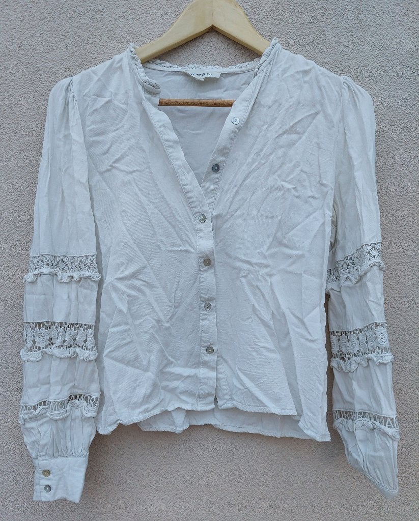 My Jewellery Witte Blouse met Kanten Details - Maat M, Maat 38/40 (M), My Jewellery, Wit, Ophalen of Verzenden