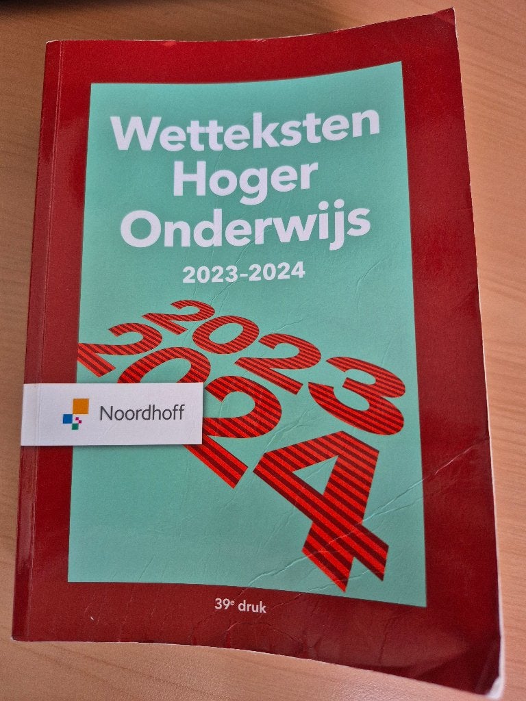 Wetteksten Hoger Onderwijs 2023-2024 - Noordhoff, Boeken, Gelezen, Noordhoff, Gamma, HBO