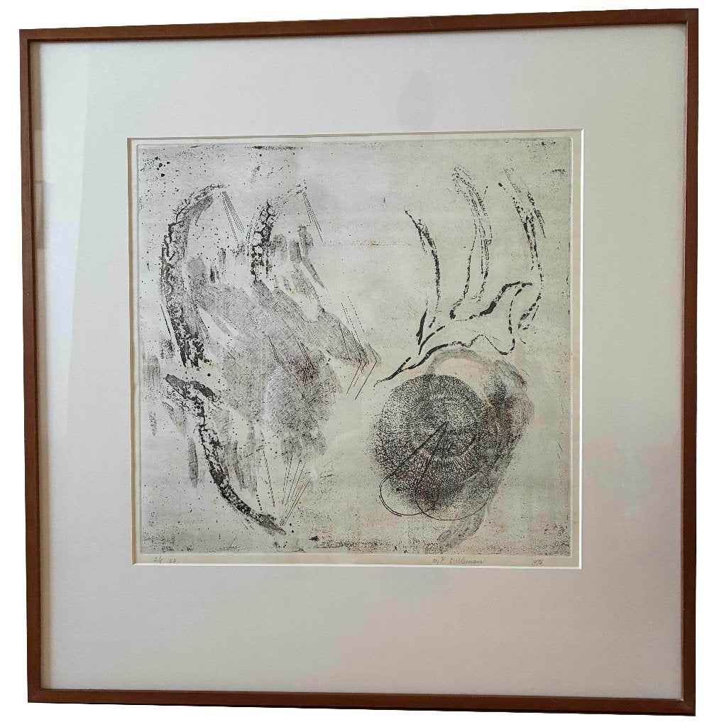 Zeefdruk Bieleman, Abstract, Zeefdruk, Ophalen of Verzenden, Met glas