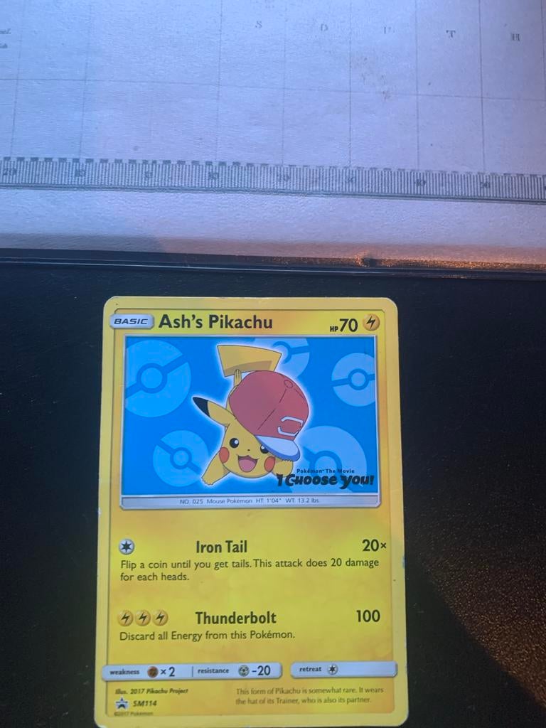 Pokémonkaart Ash's Pikachu SM114 - I Choose You! Promo, Ophalen of Verzenden, Nieuw, Losse kaart