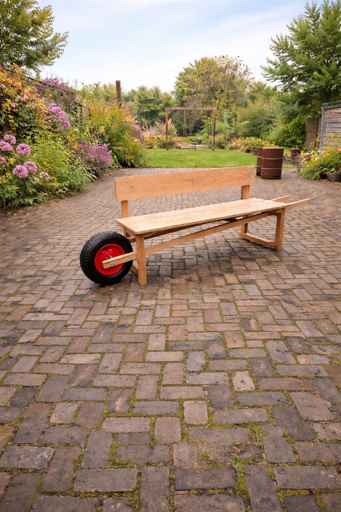 Douglas Kruiwagen Bank, Tuinbank, Zitje, Ophalen, Nieuw, Hout