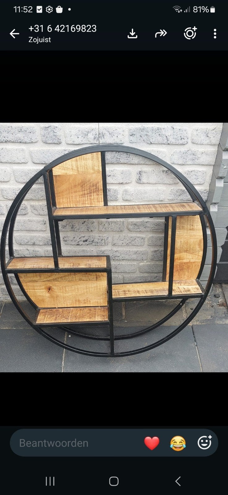 Mango houten wand meubel, Ophalen, Zo goed als nieuw
