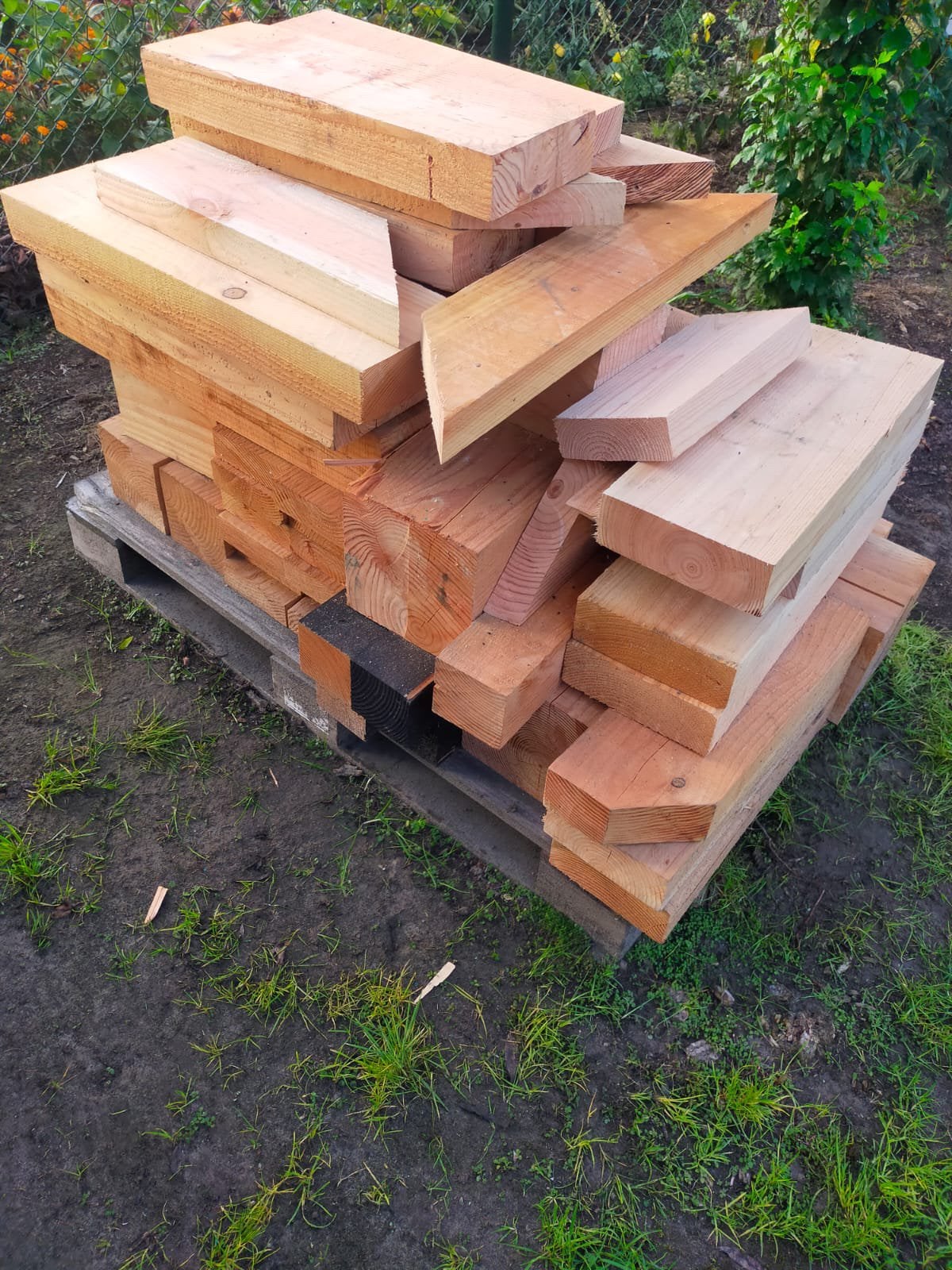 Pallet restpartij droog douglas hout., Ophalen, Zo goed als nieuw, 50 mm of meer, Pallet