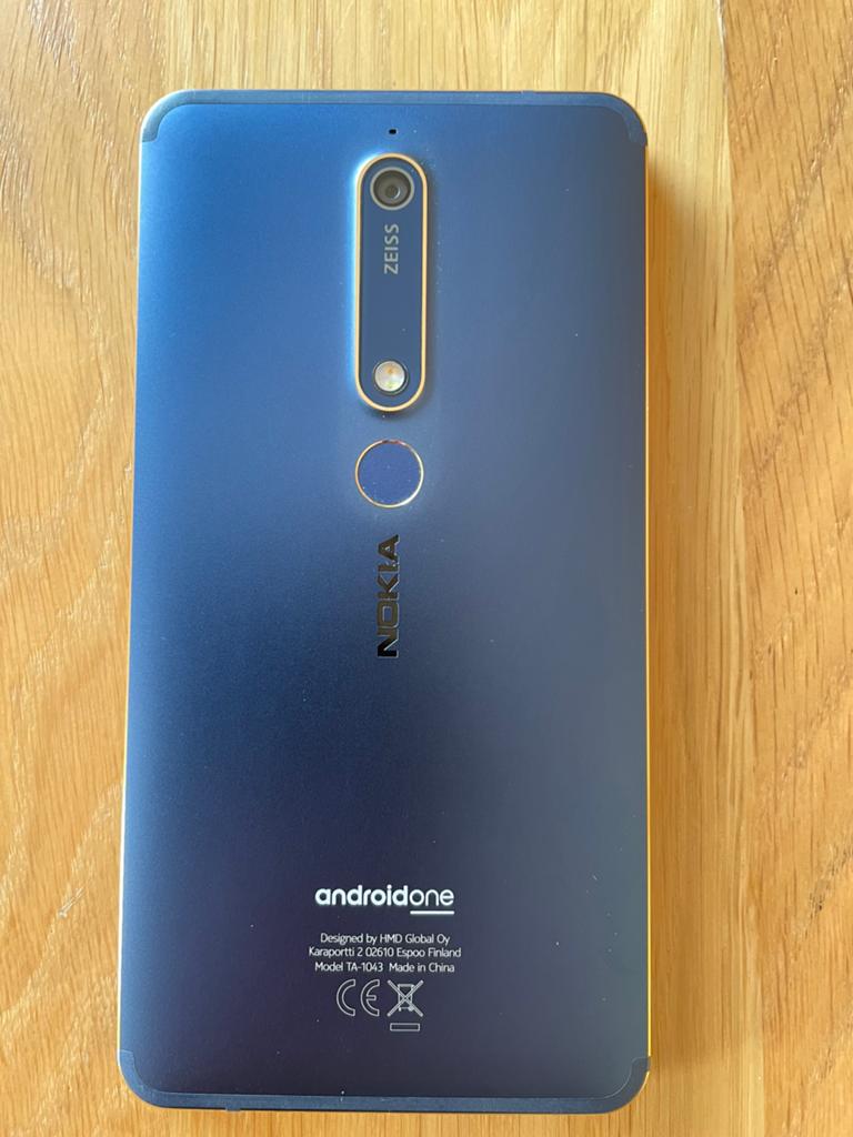 Nokia 6.1 kleur blauw/ goud izgs., Telecommunicatie, Mobiele telefoons | Overige merken, Zo goed als nieuw, 6 megapixel of meer