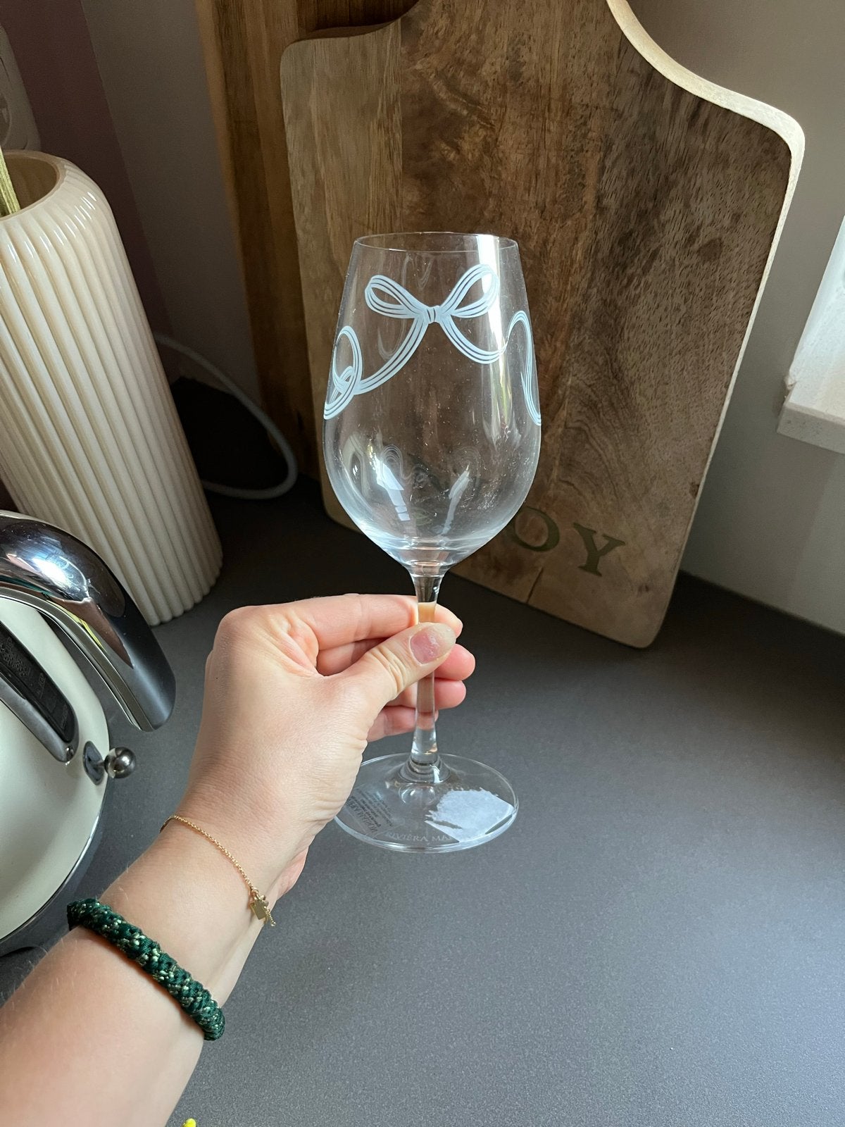 7 Nieuwe Rivièra Maison wijnglazen met strikdesign, Ophalen, Nieuw, Glas, Riviera Maison