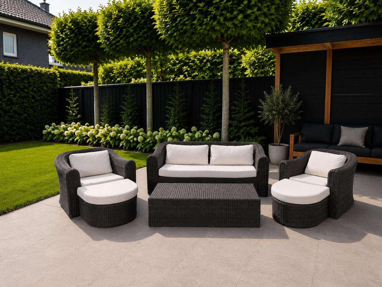 Borek Bali Loungeset Tuinset, Ophalen, Zo goed als nieuw, Wicker, Bank