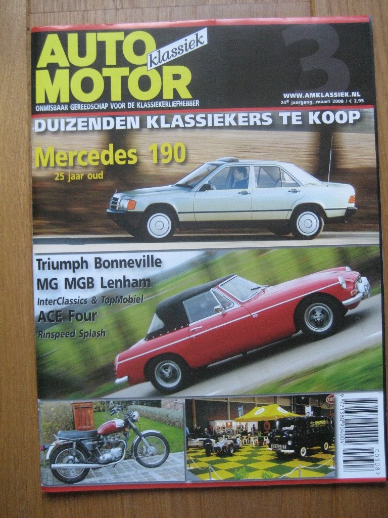 Auto Motor Klassiek 3 2008 Mercedes-Benz 190: 25 jaar, MG B, Ophalen of Verzenden, Nieuw, Mercedes