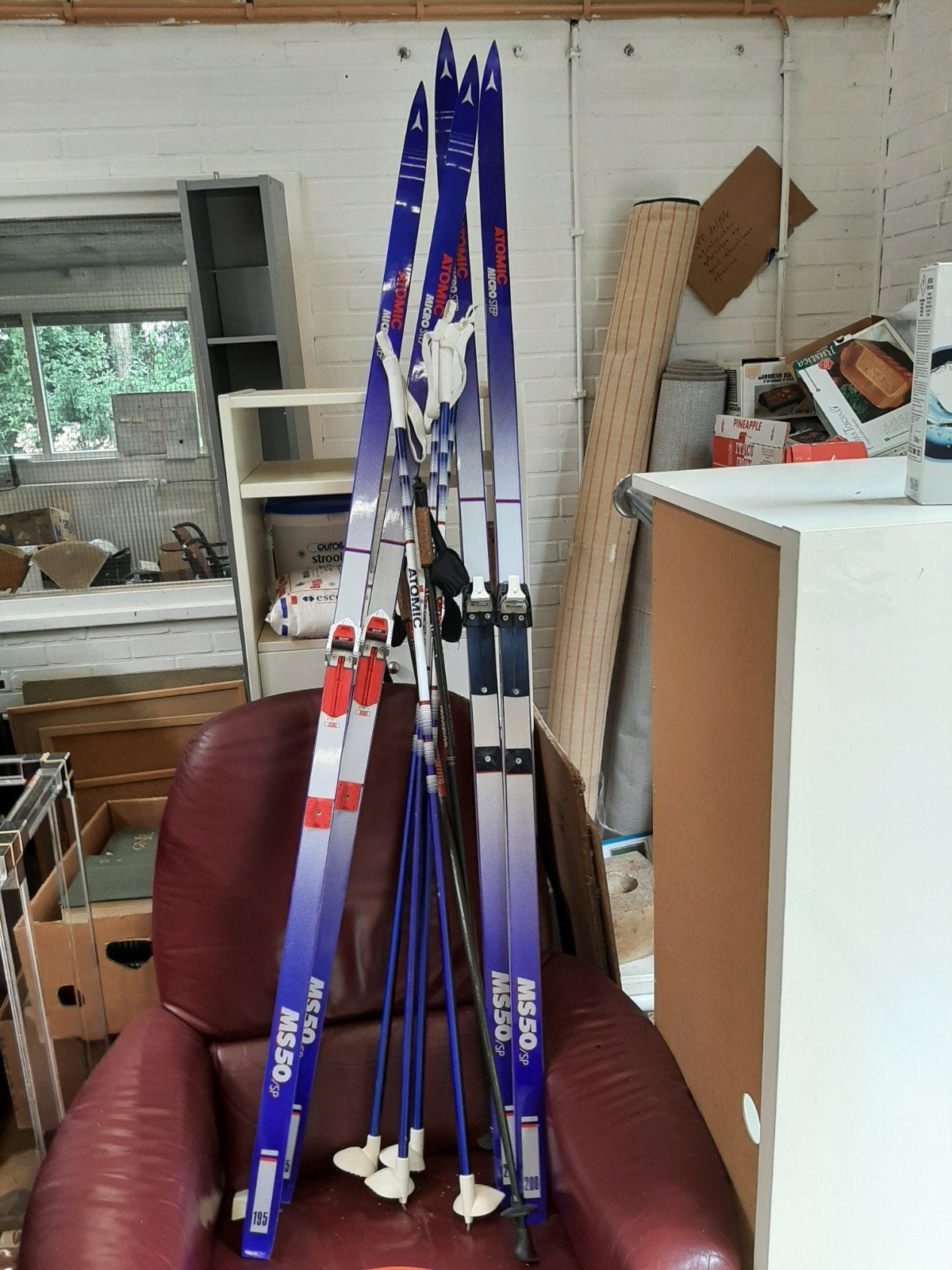 2 paar Atomic Microstep MS50/SP Langlaufski's met stokken, Ophalen, Zo goed als nieuw, Atomic, Ski's
