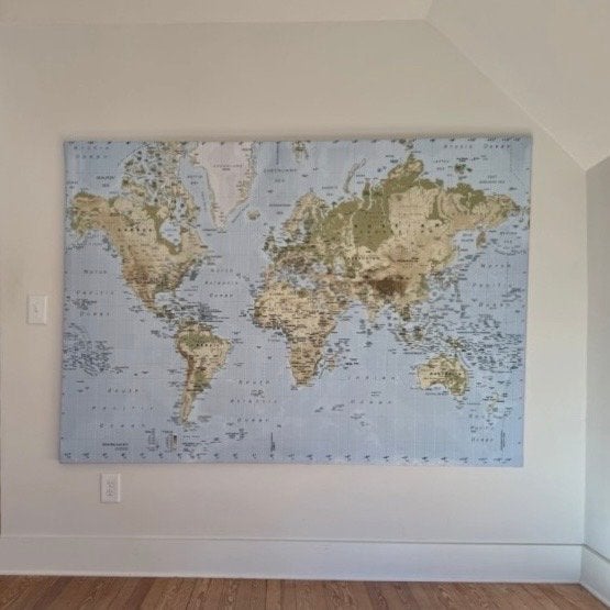 IKEA Wereldkaart op canvas - 200x140 cm, Ophalen, Schilderij, Meerkleurig, Textiel