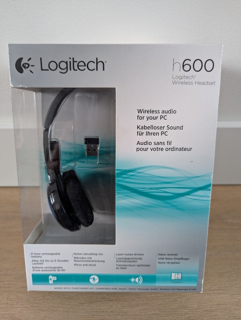 Logitech H600 draadloze koptelefoon op USB, Ophalen, Nieuw, Zwart, Logitech
