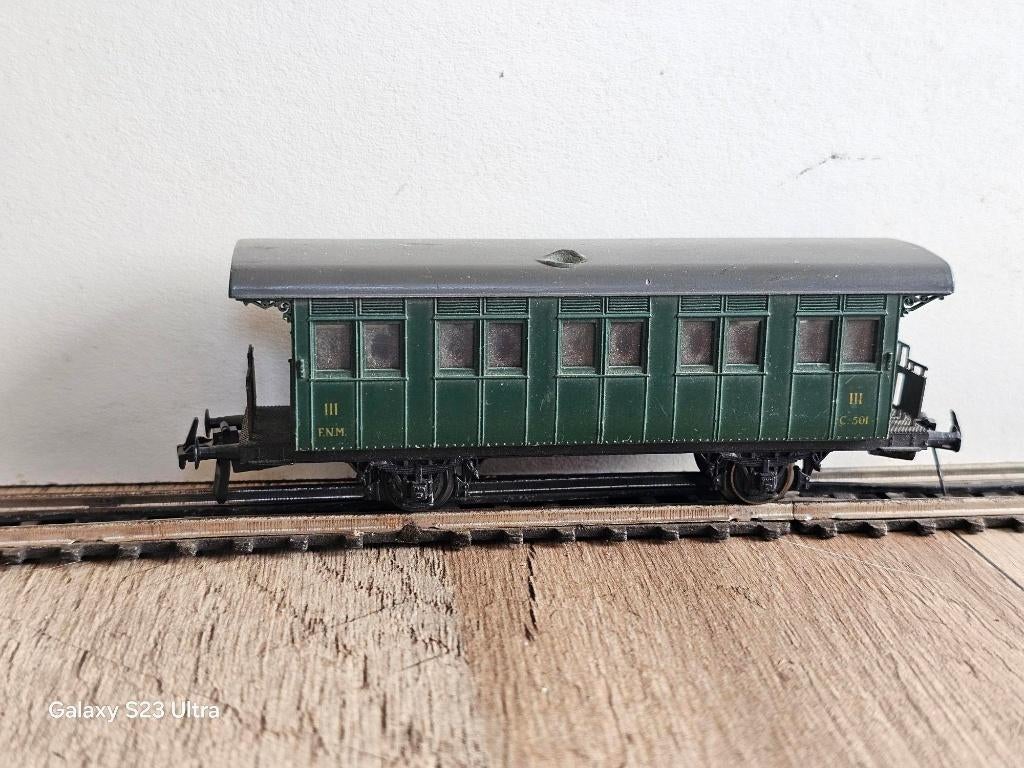 Modeltrein RIVARROSI/TRIX-EXPRESS wagon FS Italiaanse spoorw, Gebruikt, Gelijkstroom, Trix, Wagon