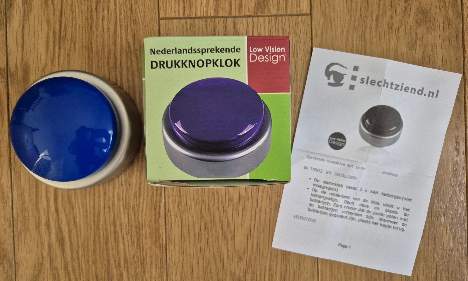 Klok, Ned. sprekende drukknop, Ophalen of Verzenden, Zo goed als nieuw, Kalenderfunctie, Tafelklok