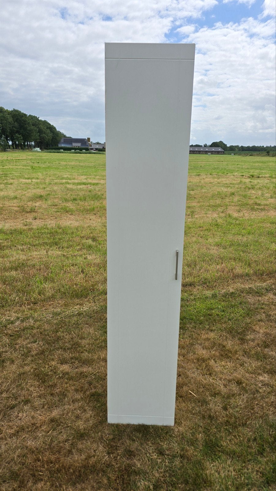 Witte kolomkast / badkamerkast (34.5 x 32.5 x 175 cm) met le, Ophalen, (Half)hoge kast, Minder dan 50 cm, Gebruikt
