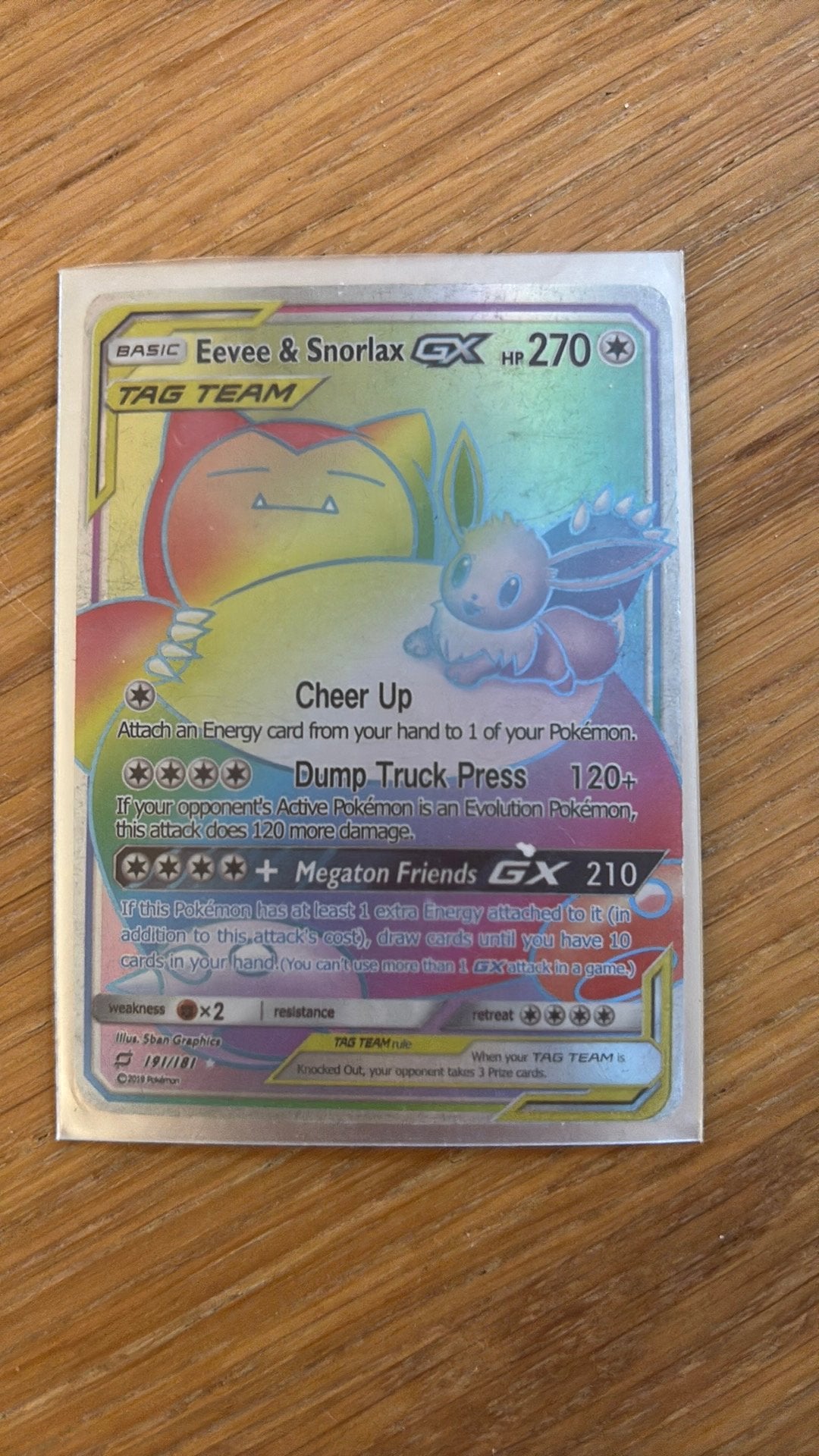 Eevee & Snorlax GX, Ophalen of Verzenden, Zo goed als nieuw