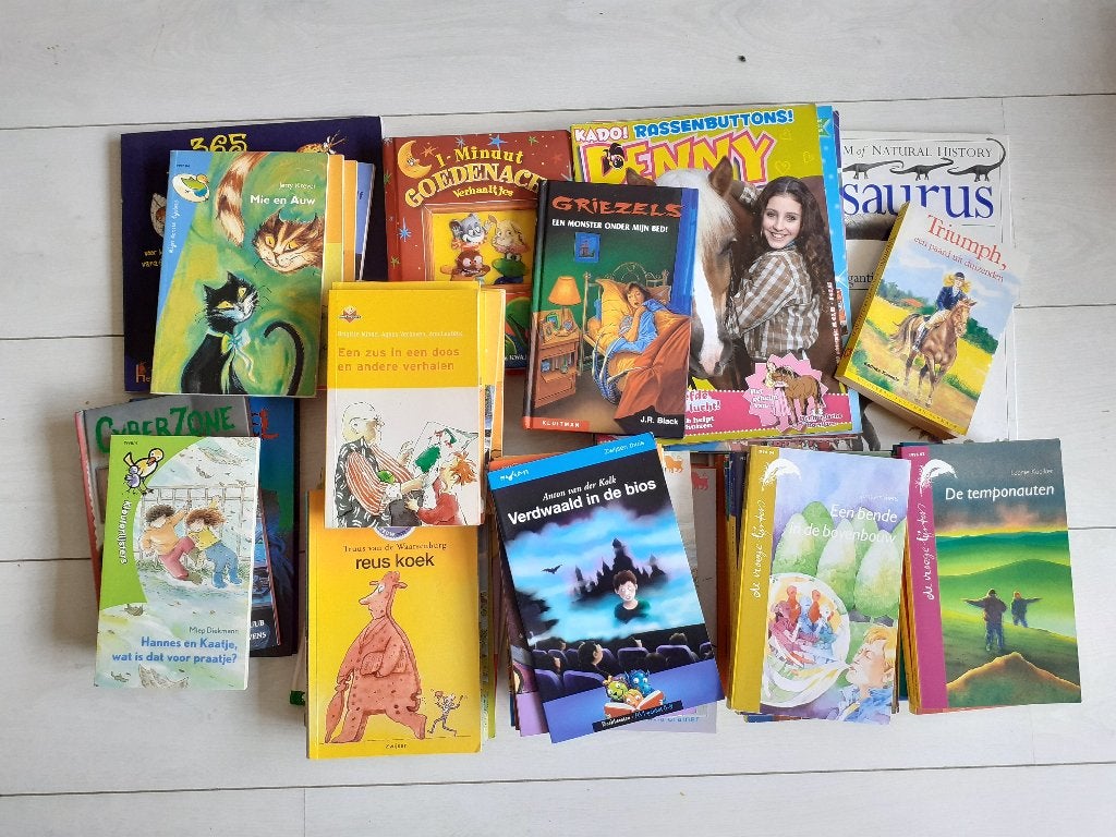 Gratis af te halen grote stapel kinderboeken div. leeftijden, Ophalen, Gebruikt
