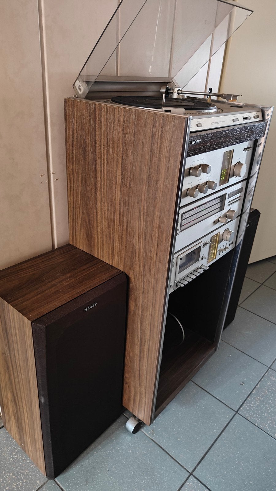 Sony Stereo Toren met Platenspeler, Cassettedeck en Radio, Gebruikt, Losse componenten, Sony, Ophalen