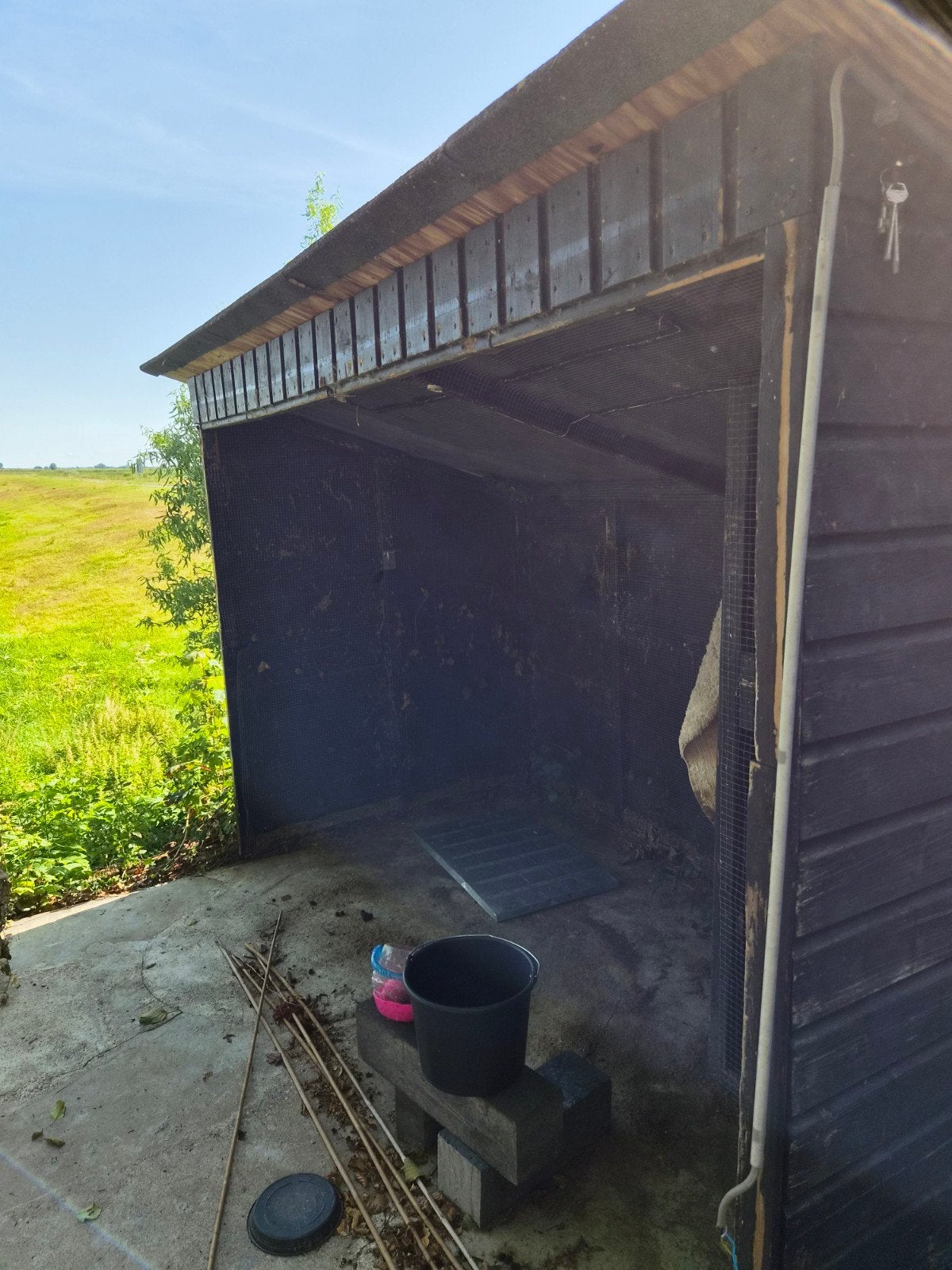 Houten overkapping met opslagruimte, Tuin en Terras, Overkappingen, Ophalen, Gebruikt, Overige typen