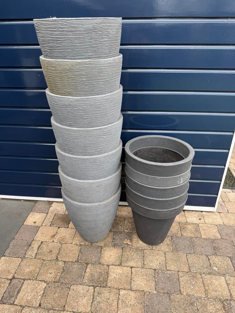 Plastic bloembakken, Kunststof, Rond, Ophalen of Verzenden, Zo goed als nieuw