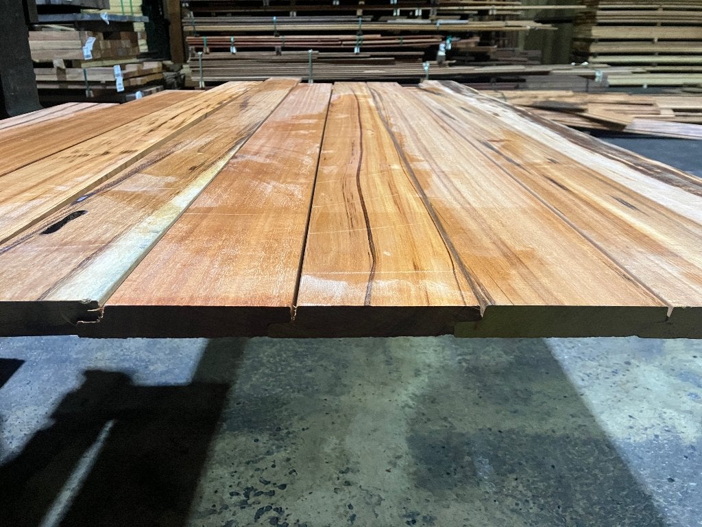 Planken-rabatdelen-schutting-Hardhout/Muiracatiara-25x127mm, Ophalen, Planken, Nieuw, Hardhout