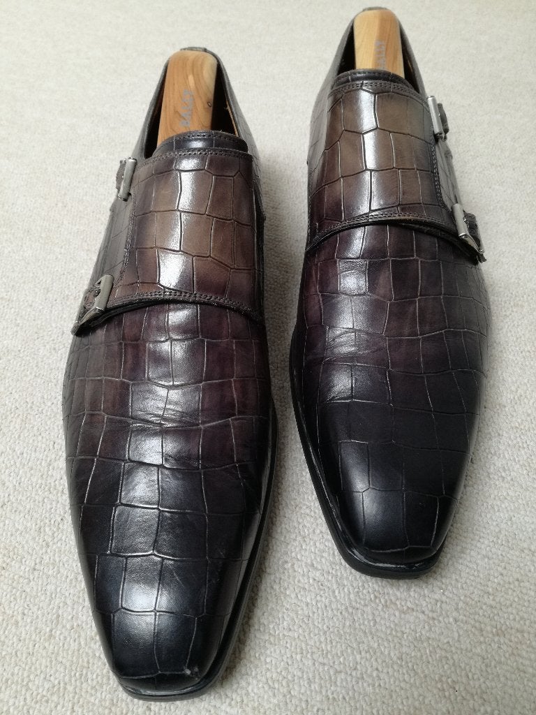 Magnanni Gespschoenen - maat 42,5 - donkergrijs (i.z.g.st), Kleding | Heren, Schoenen, Overige kleuren, Verzenden, Gespschoenen