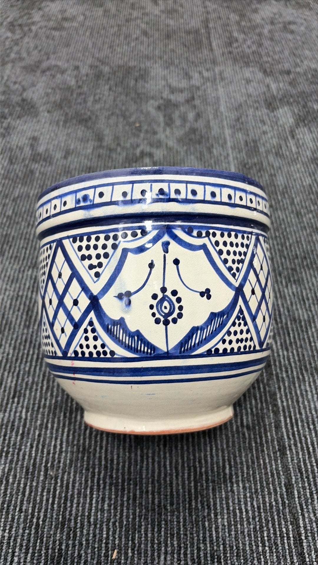Marokkaanse bloempot, Ophalen, Rond, Aardewerk, Minder dan 40 cm