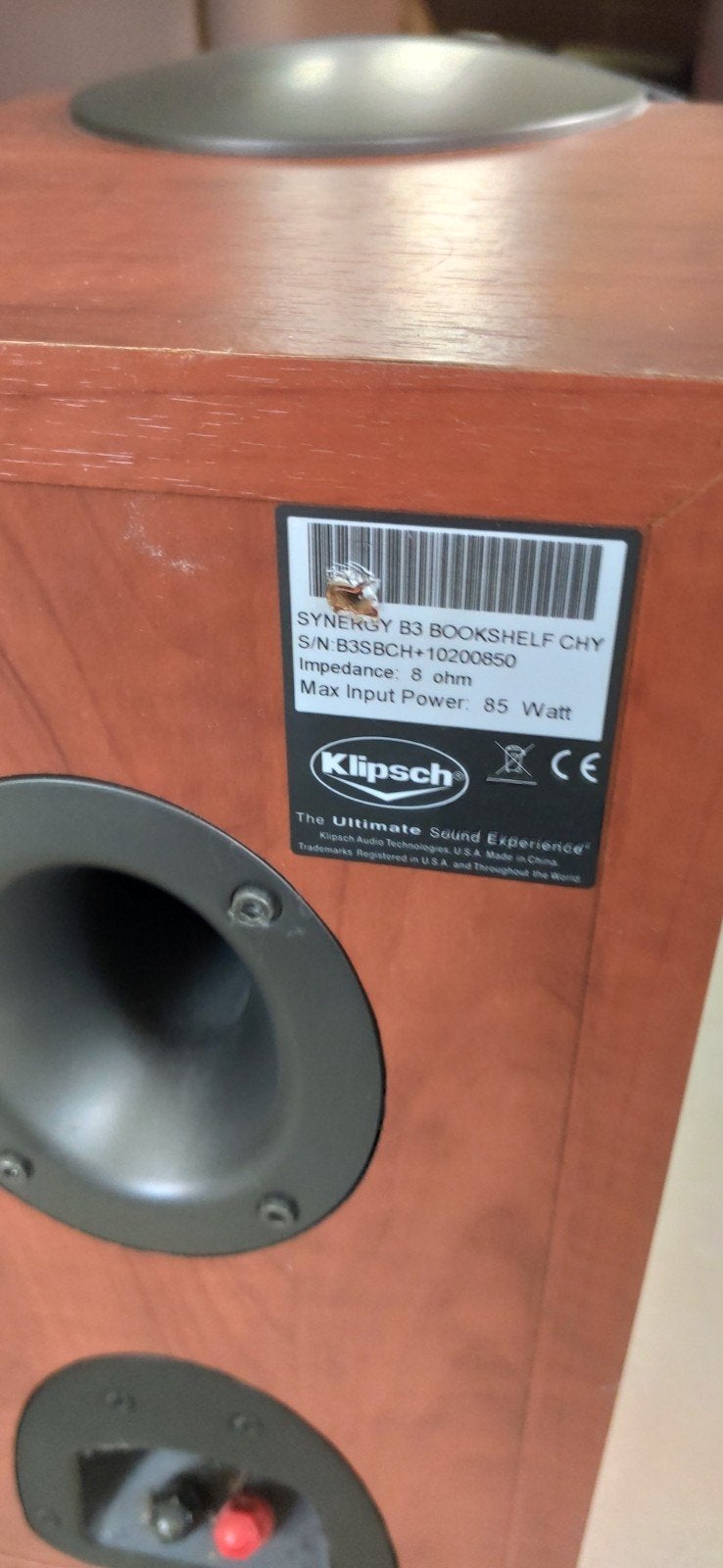 Klipsch Synergy B3 Boekenplank Luidspreker - Max 85 Watt, Gebruikt, 60 tot 120 watt, Boekenplank luidspreker, Ophalen