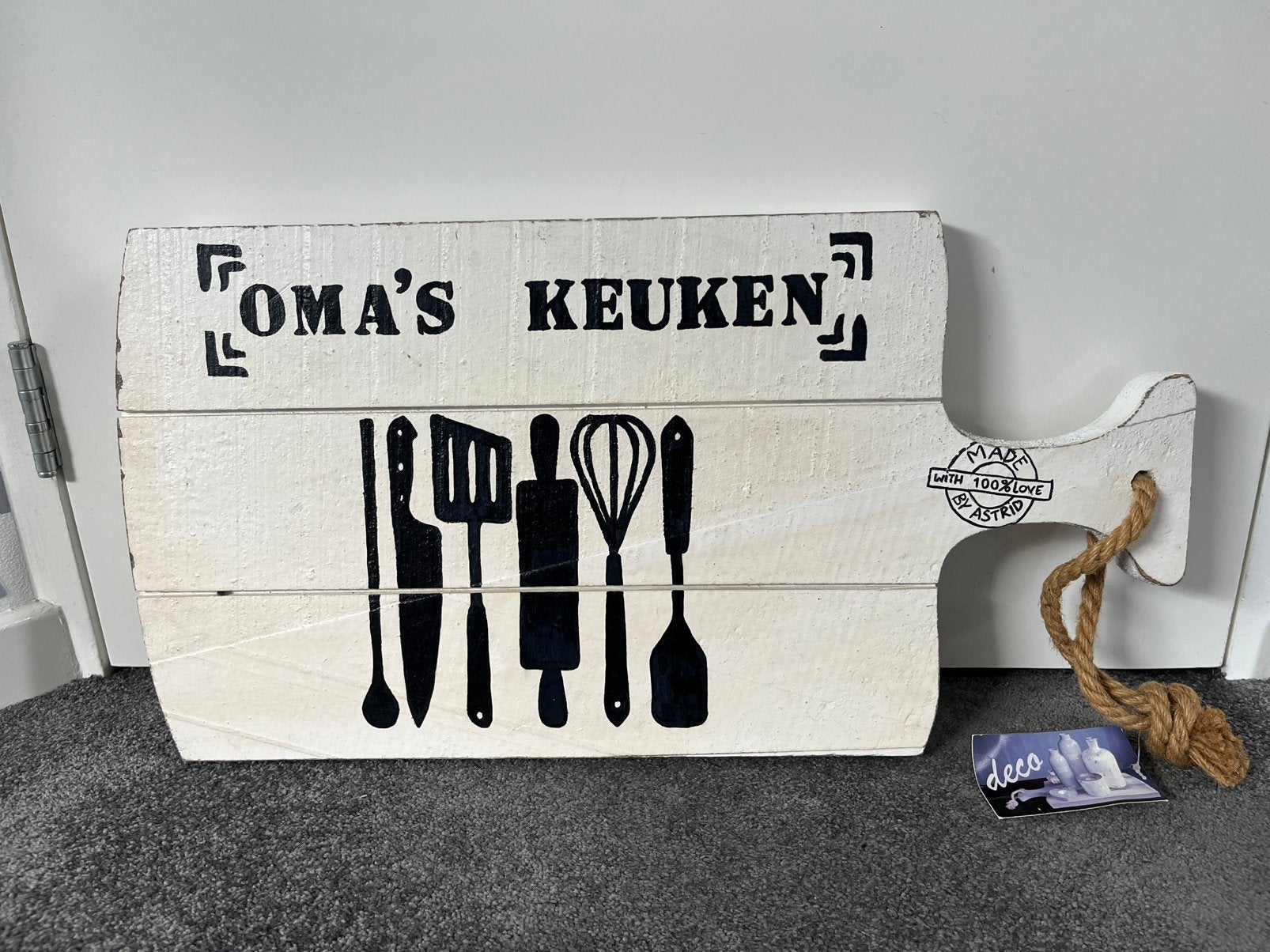 NIEUW - Serveerplank deco trencher, Ophalen of Verzenden, Nieuw, Rechthoekig, Hout