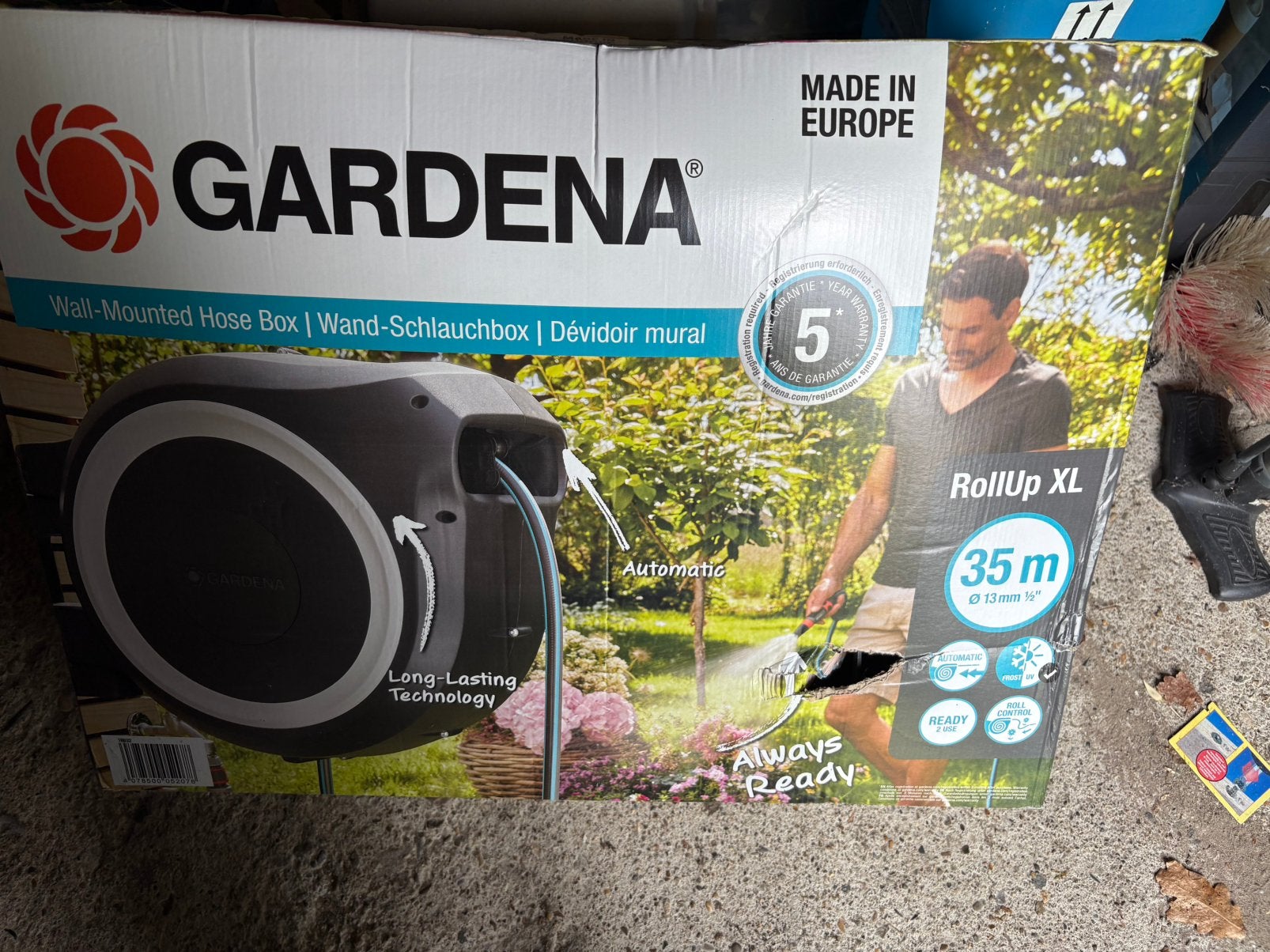 Nieuwe Gardena RollUp XL wandslangbox 35m, Tuin en Terras, Tuinslangen, Ophalen, Nieuw, Tuinslanghaspel