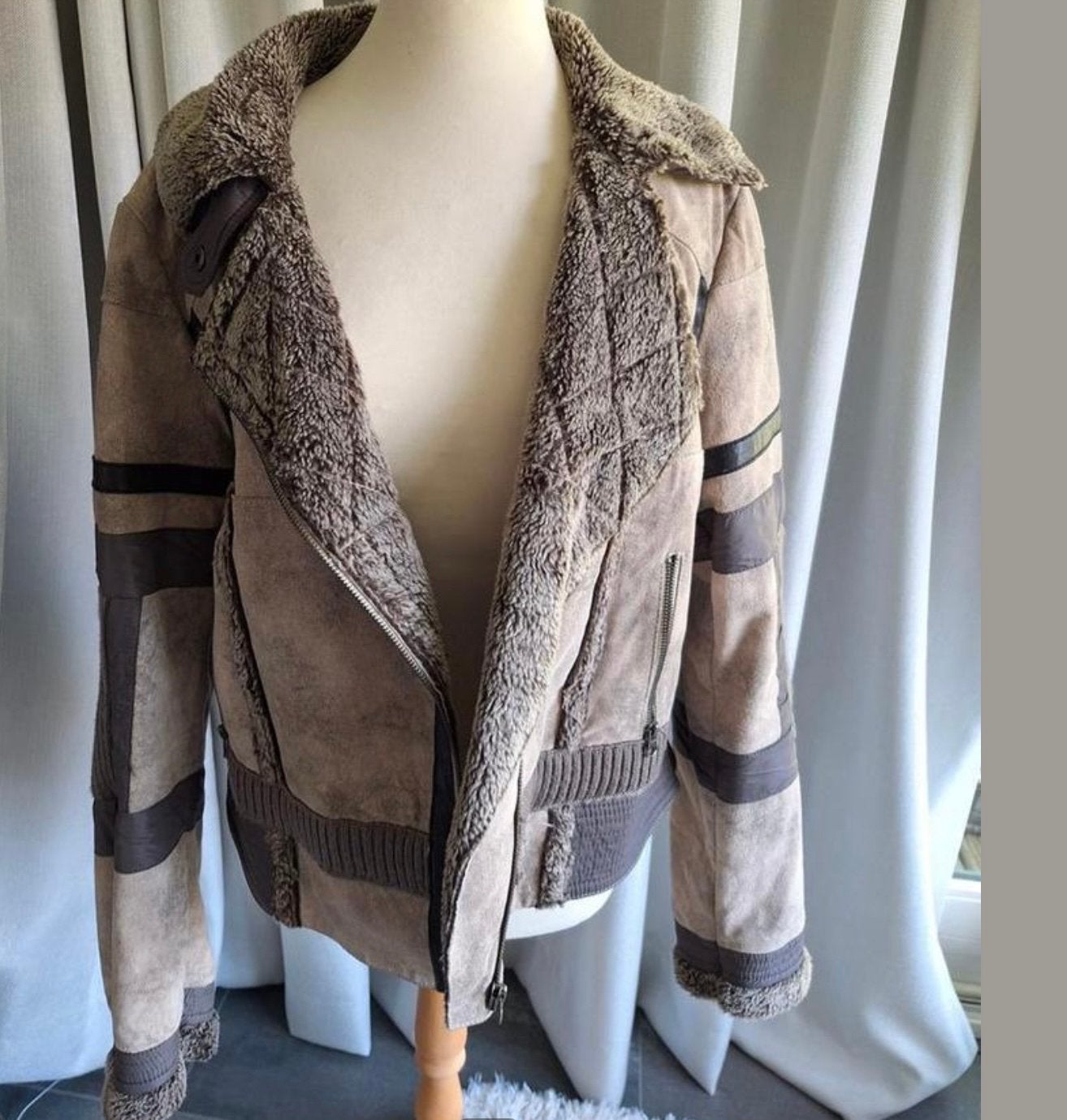 Soho Collection suède look jas met teddy voering, Ophalen of Verzenden, Zo goed als nieuw, Maat 38/40 (M), Bruin