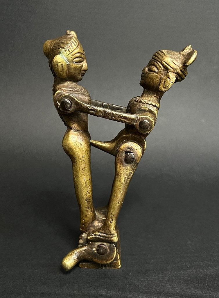 19th Century Bronze figures Shiva and Shaki erotic scene, 13 cm, India, Handgemaakt, Ophalen of Verzenden