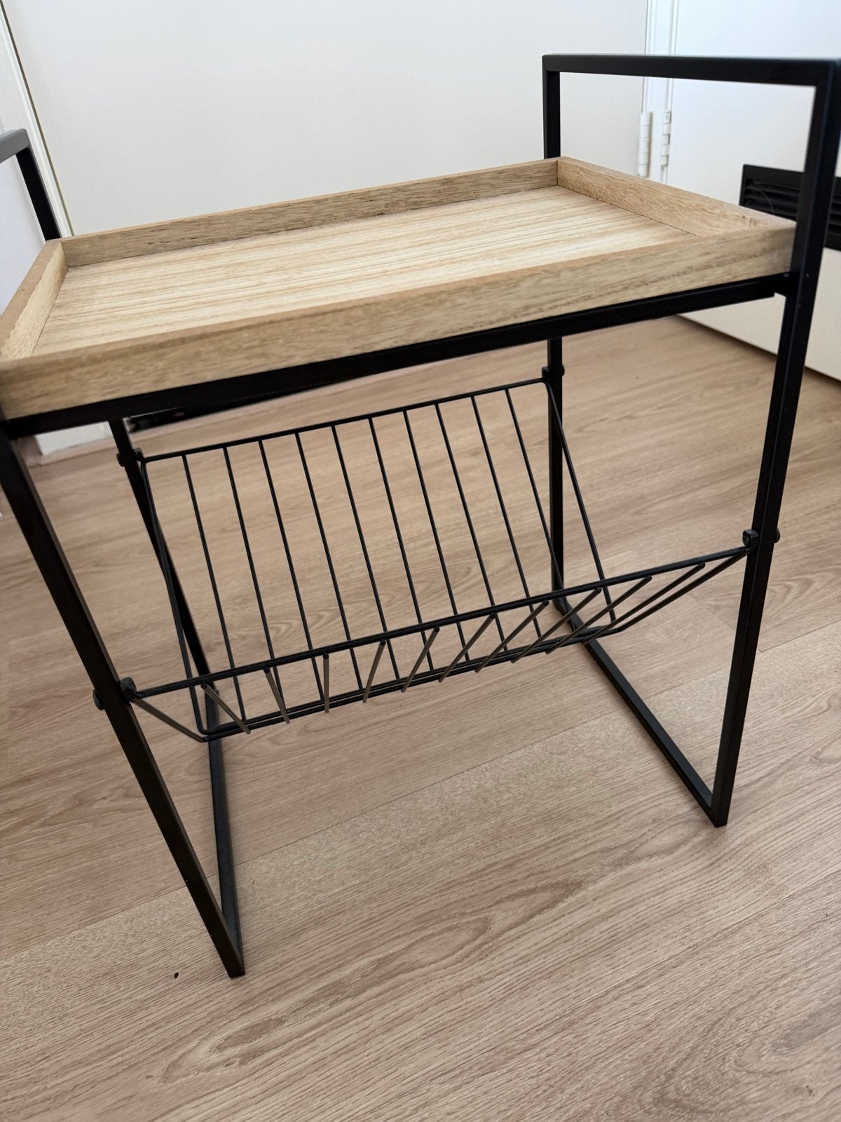 Bijzettafel met tijdschriftenrek - Zwart/Hout, Ophalen, Gebruikt