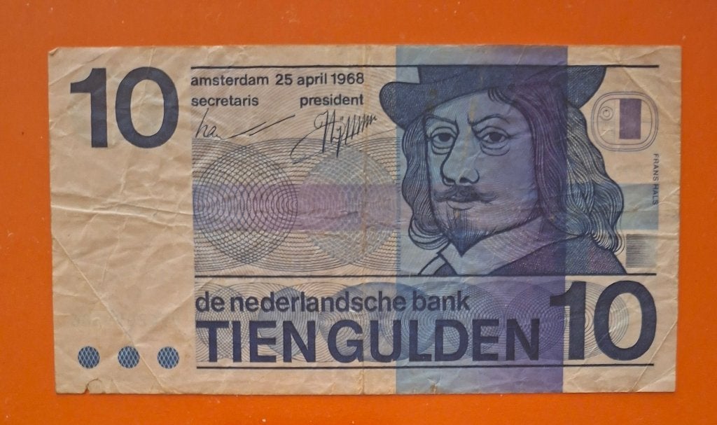Bankbiljet 10 gulden 1968 Frans Hals, cat. PL47.c, Postzegels en Munten, Verzenden, 10 gulden, Los biljet