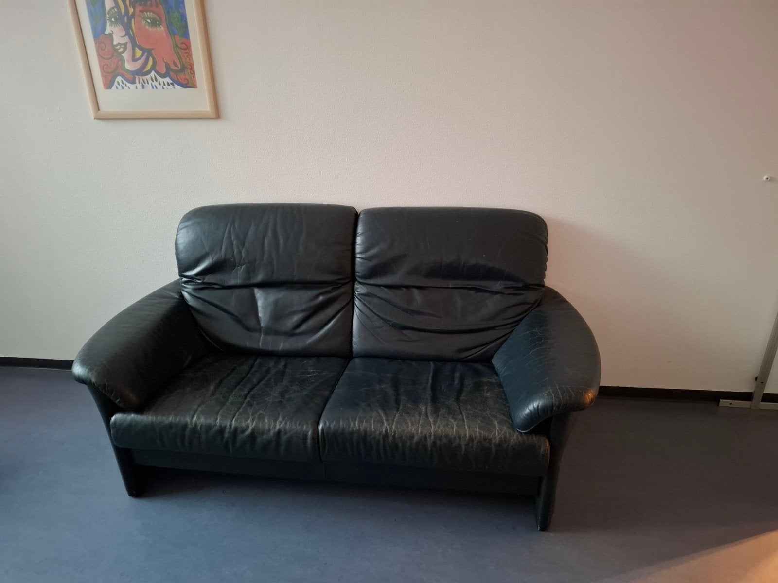 Gebruikte tweezitsbank, donkergroen, Huis en Inrichting, Ophalen, Gebruikt, 150 tot 200 cm, Tweepersoons