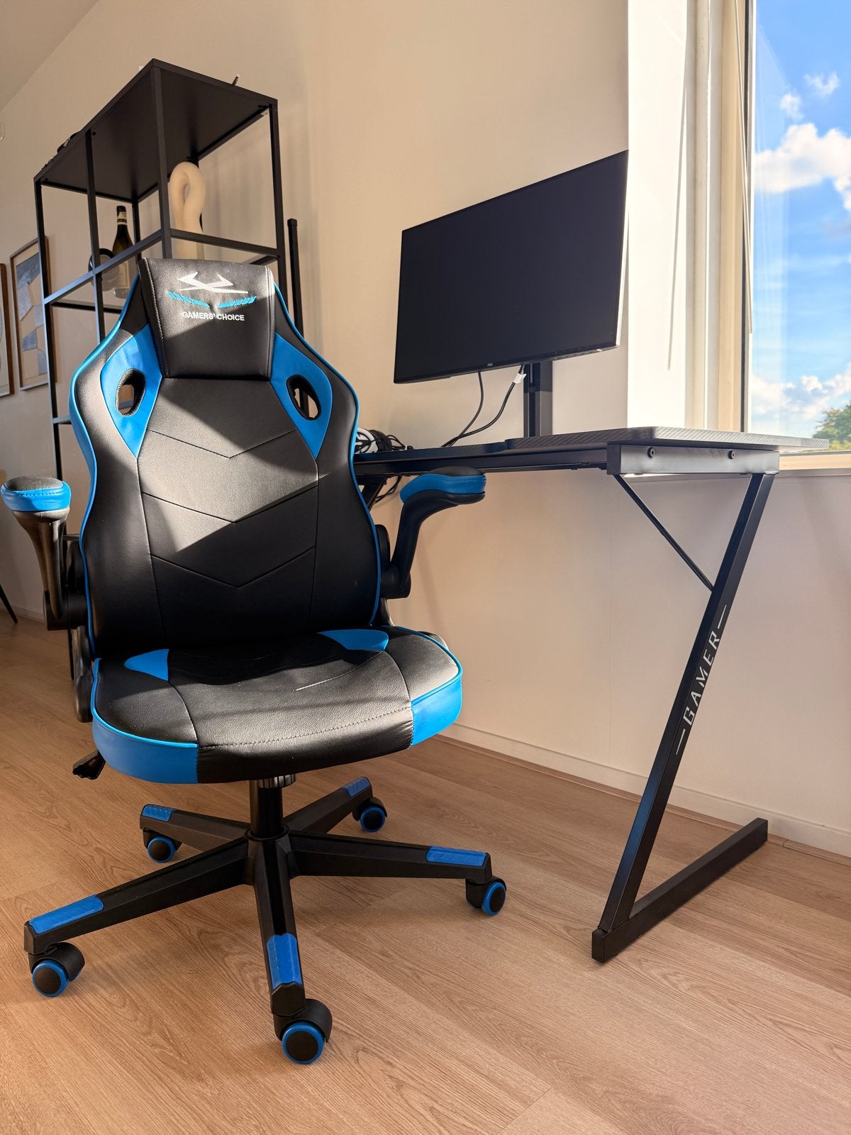 Gameset: gamebureau, gamestoel + 2 headsets, Ophalen, Zwart, 120 cm, Metaal