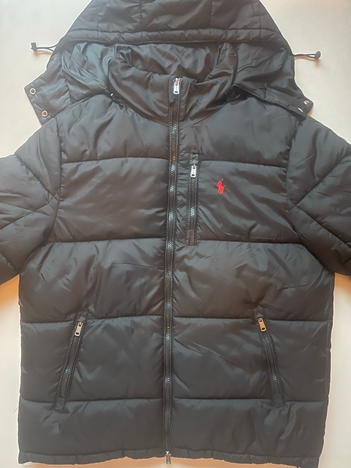 Polo Ralph Lauren Puffer Jacket Zwart Maat M, Ophalen of Verzenden, Zo goed als nieuw, Maat 48/50 (M), Zwart