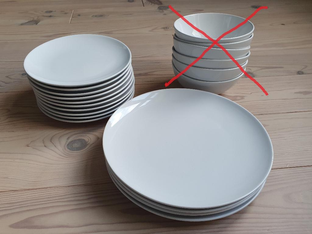 wit Ikea servies, Godmiddag, borden, helemaal nieuw, Nieuw, Ophalen of Verzenden, Bord(en), Overige stijlen