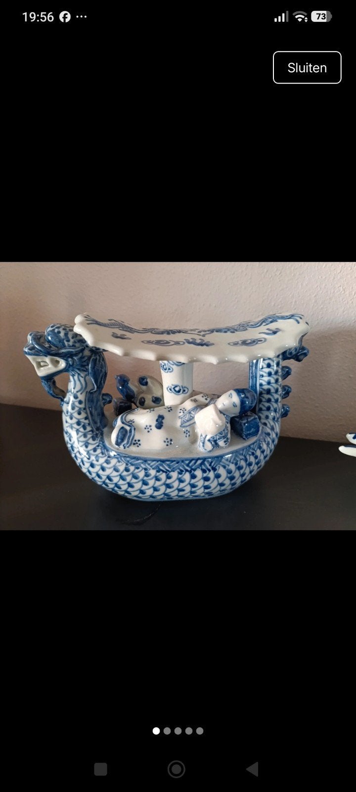 Vintage Chinese drakenboot / opiumkussen, Ophalen of Verzenden