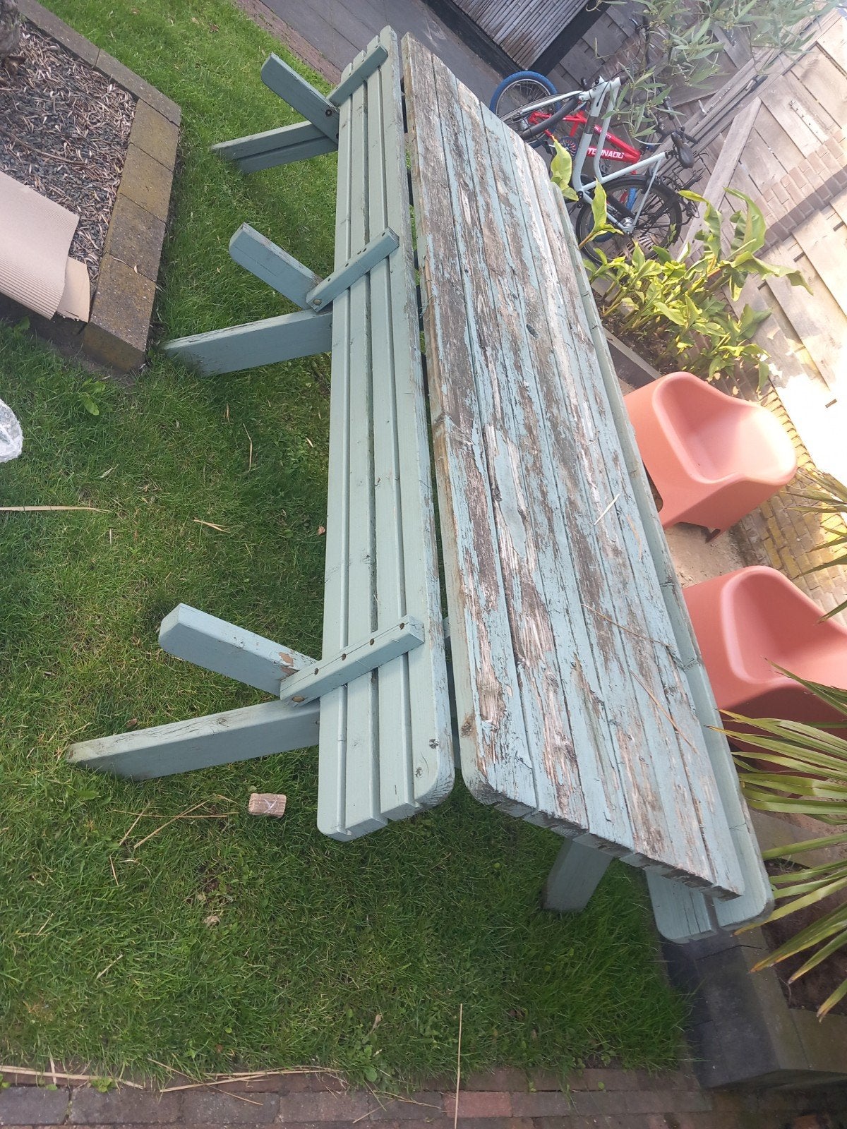 Picknick tafel GRATIS OPHALEN, Tuin en Terras, Picknicktafels, Ophalen, Gebruikt, Rechthoekig, Hout