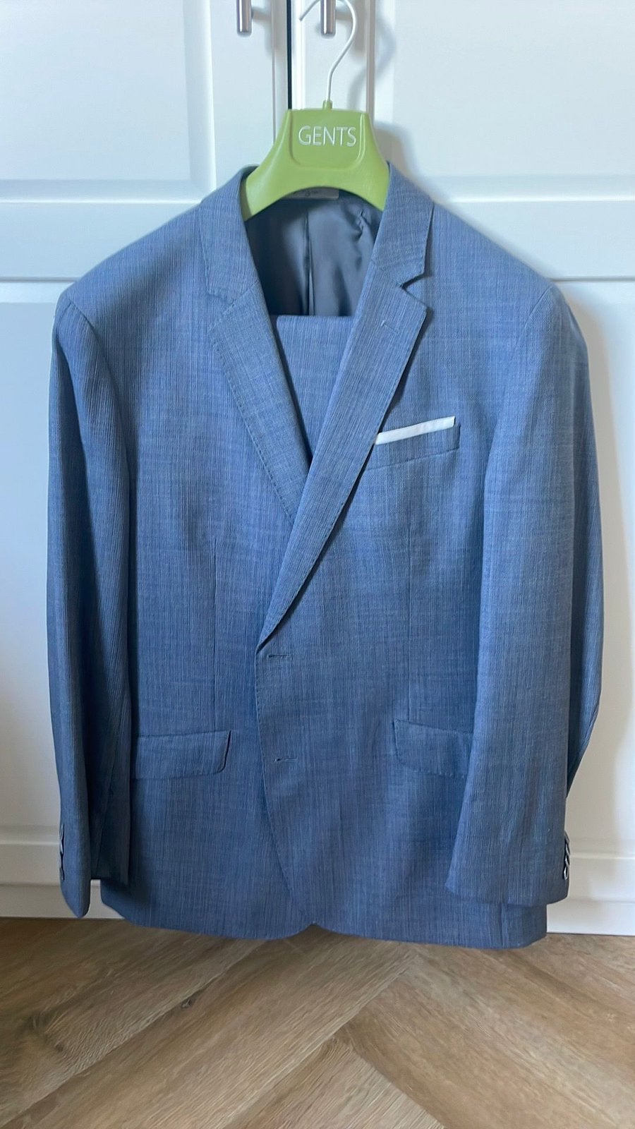 pak Blauw maat 50 1x gedragen, Kleding | Heren, Ophalen of Verzenden, Zo goed als nieuw, Maat 48/50 (M), Blauw