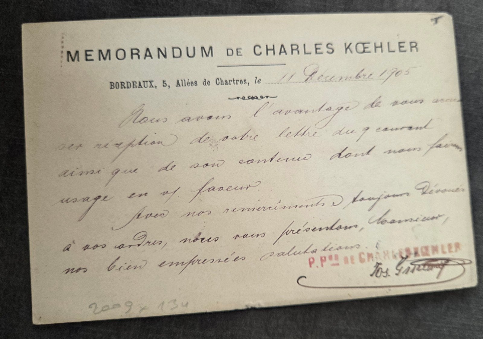 Oude Franse briefkaart met stempel en postzegel (1905), Verzenden, Voor 1920, Gelopen, Overige thema's