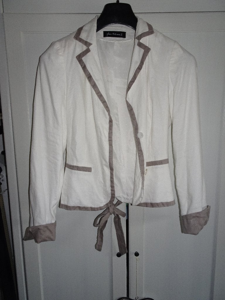 Frans Molenaar for C&A Linnen Blazer Maat 38, Maat 38/40 (M), Wit, Ophalen of Verzenden, Zo goed als nieuw
