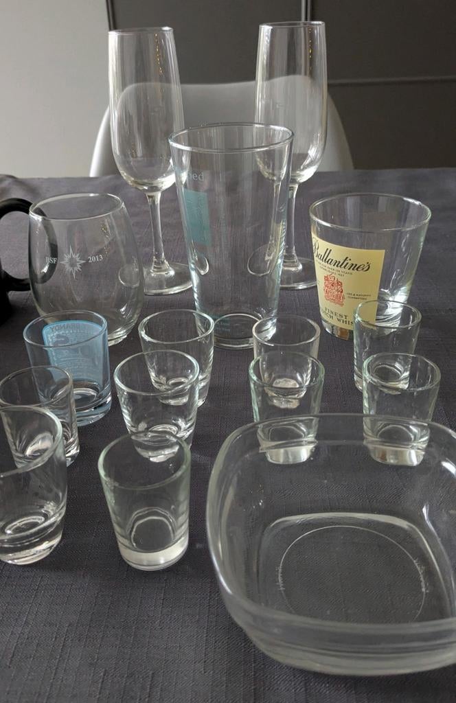 Diverse glazen en bekers, Ophalen, Overige typen