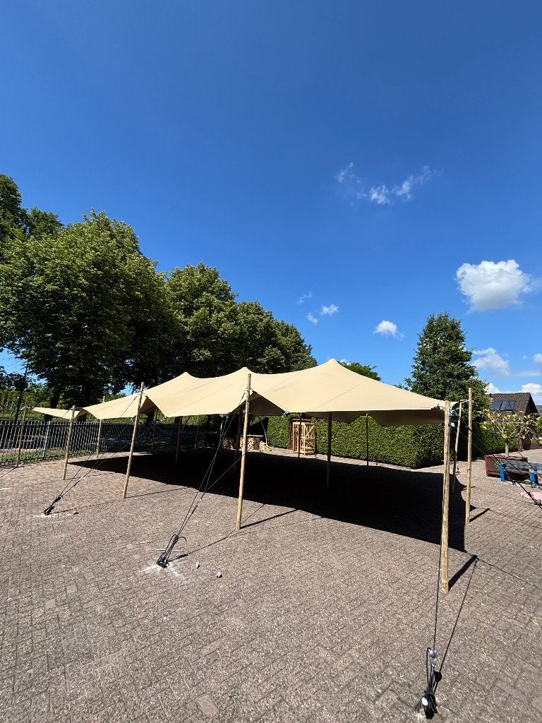 10 x 15 meter Stretchtent, slechts 2 keer opgezet!, Overige typen, 6 meter of meer, Zo goed als nieuw, 8 meter of meer