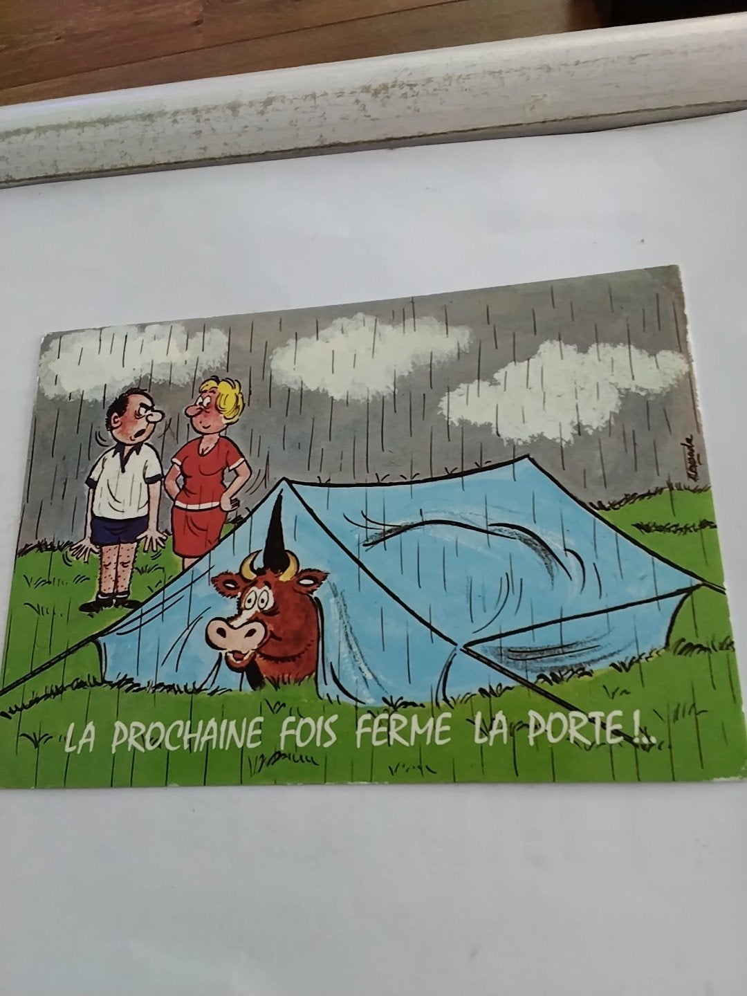 Ijk Ansichtkaart: Humoristische Camping Scène uit Frankrijk, Ophalen of Verzenden, 1980 tot heden