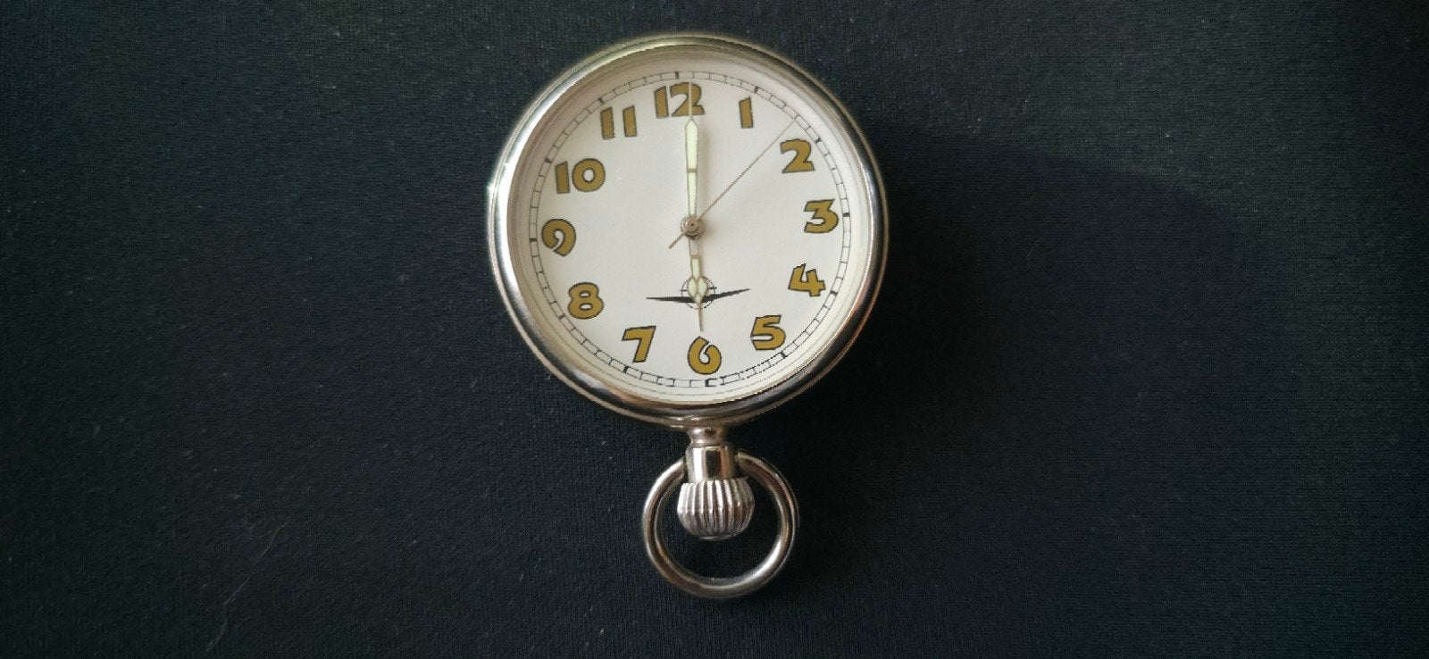 Zakhorloge met Luchtvaart Embleem - Zilverkleurig, Ophalen of Verzenden, Zilver, Overige typen