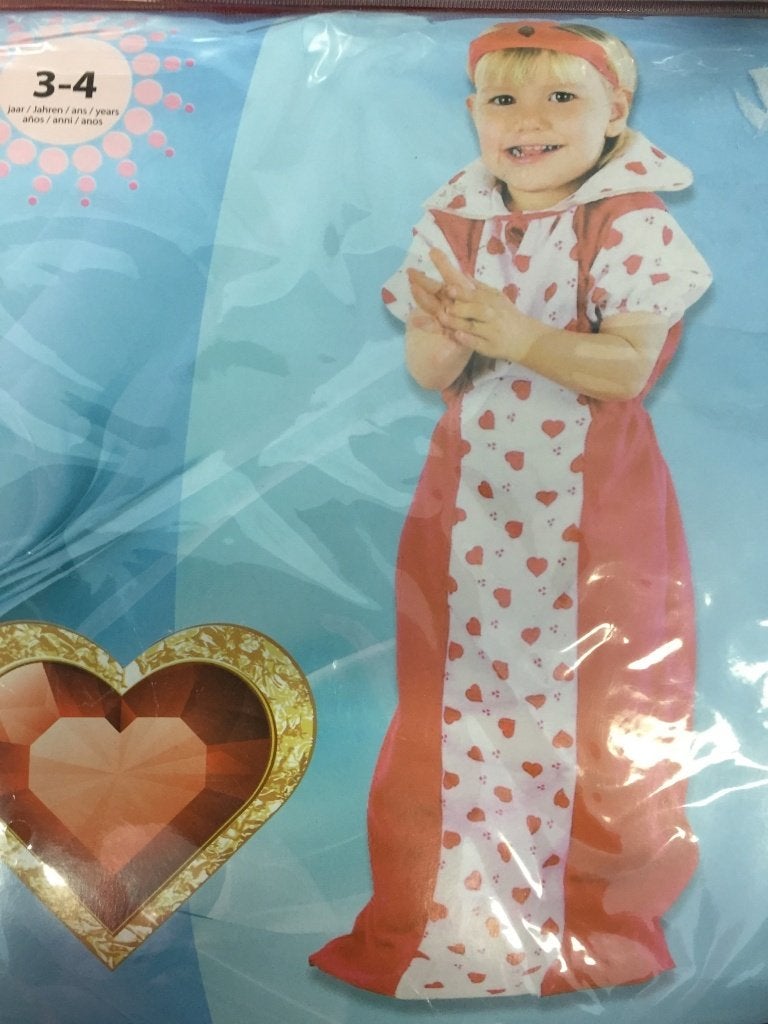 Prinsessenjurk hartjes verkleedpak meisje 3-4 jr. Nieuw (VK), Tweedehands verkoop, Tweedehands verkoop, Gebruikt, 110 t/m 116