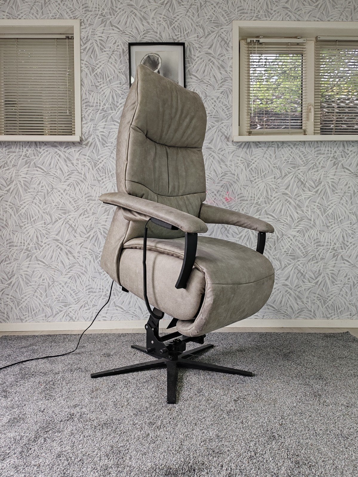 Meubelzorg Granada sta op stoel relax fauteuil met garantie, 100 tot 125 cm, Leer, Ophalen of Verzenden, Zo goed als nieuw