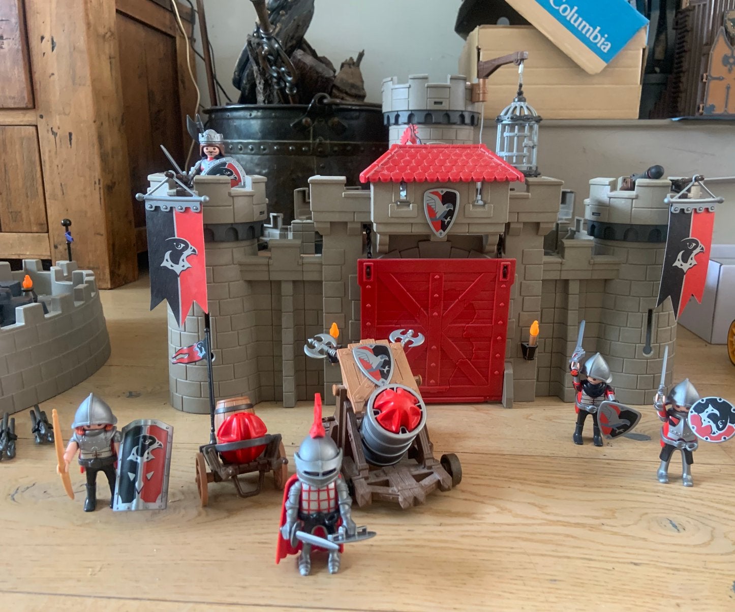 Groot Ridderkasteel Playmobil met extra sets, Ophalen, Complete set, Zo goed als nieuw, Kasteel/Fort