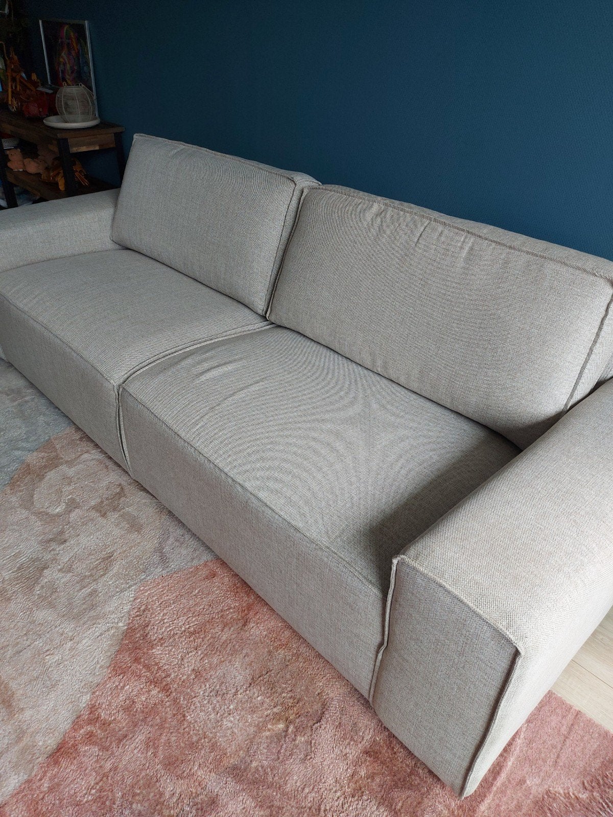 lichte kleur  250 breed., Ophalen, 75 tot 100 cm, Rechte bank, Stof